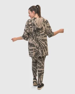 Women Alembika Tops & Tunics<Inhale Hooded Hi-Lo Top, Stone Tie-Dye