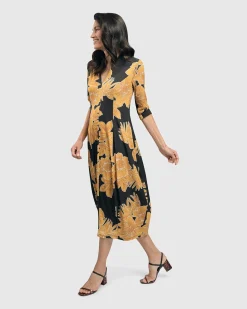 Women Alembika Plus<Island Cocoon Dress, Gold