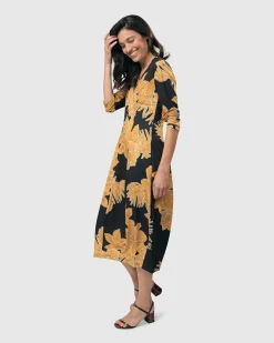 Women Alembika Plus<Island Cocoon Dress, Gold
