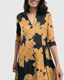 Women Alembika Plus<Island Cocoon Dress, Gold