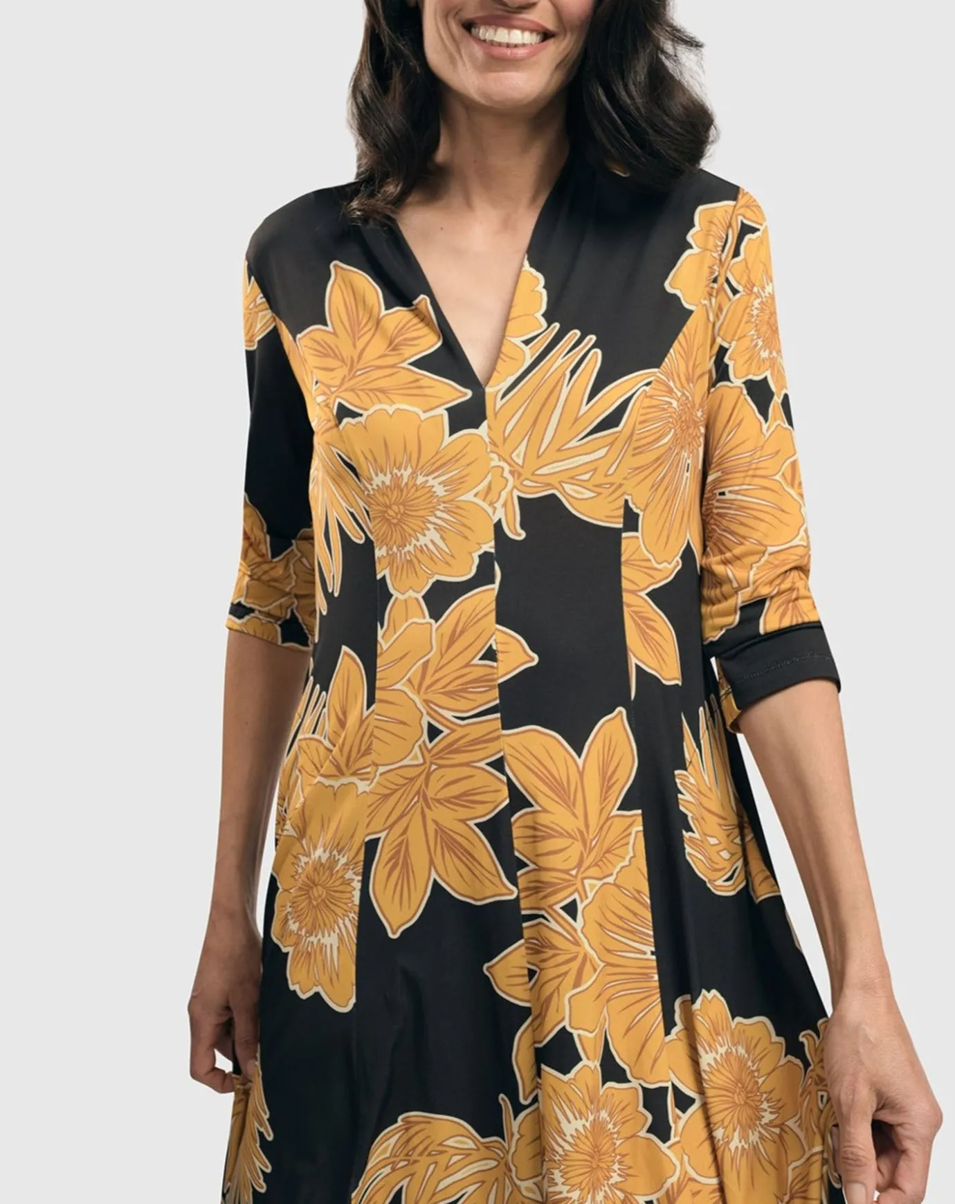 Women Alembika Plus<Island Cocoon Dress, Gold