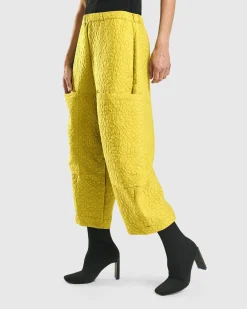 Women Alembika Plus<Jacquard Tapestry Pants, Yellow
