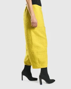 Women Alembika Plus<Jacquard Tapestry Pants, Yellow