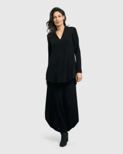 Women Alembika Plus<Jacquard V-Neck Tunic Top, Black