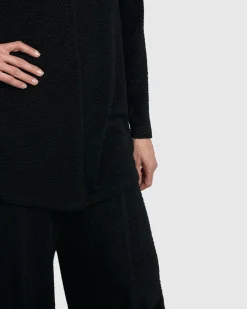 Women Alembika Plus<Jacquard V-Neck Tunic Top, Black