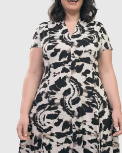 Women Alembika Plus<Jane Cocoon Midi Dress, Tie Dye