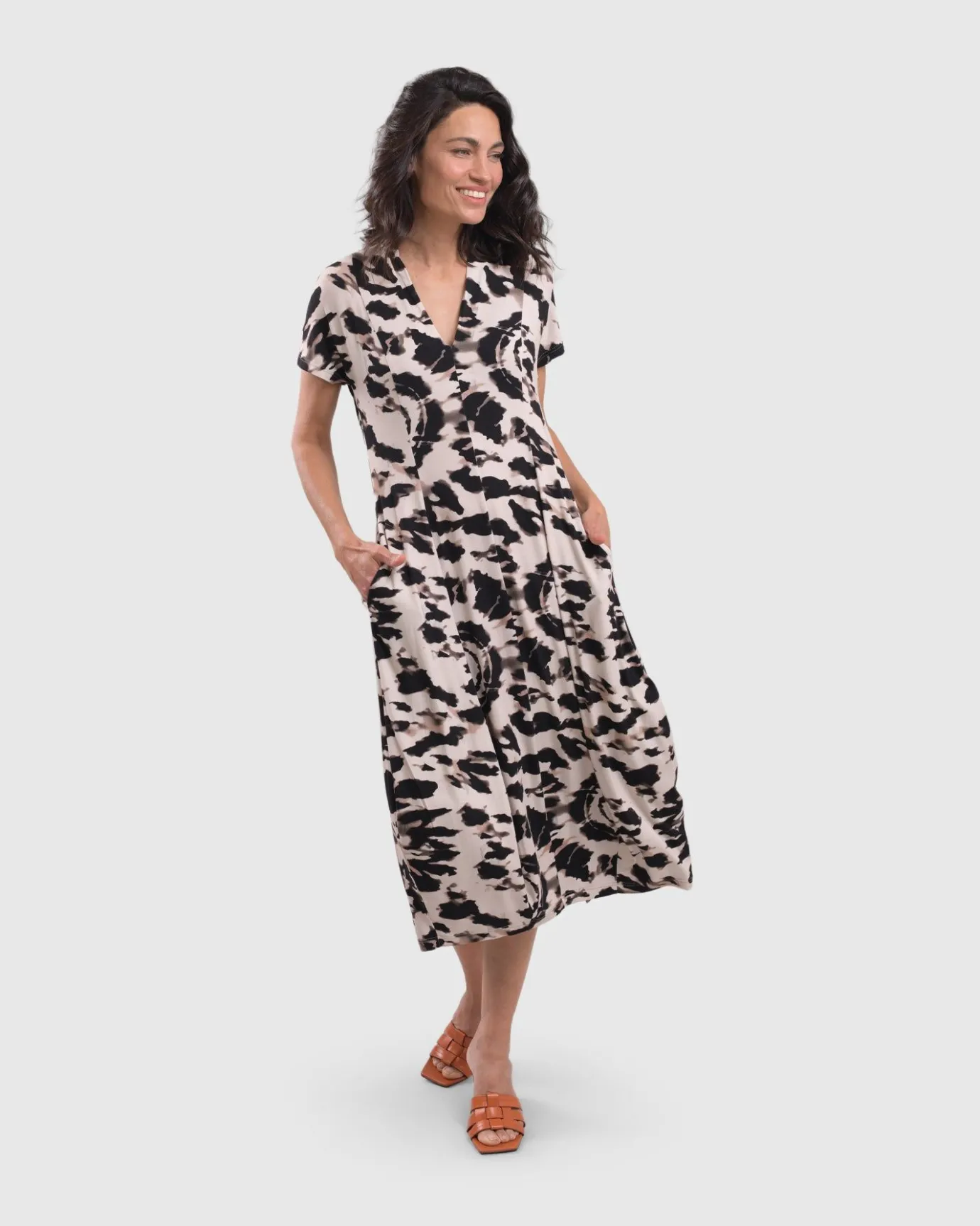 Women Alembika Dresses<Jane Cocoon Midi Dress, Tie Dye