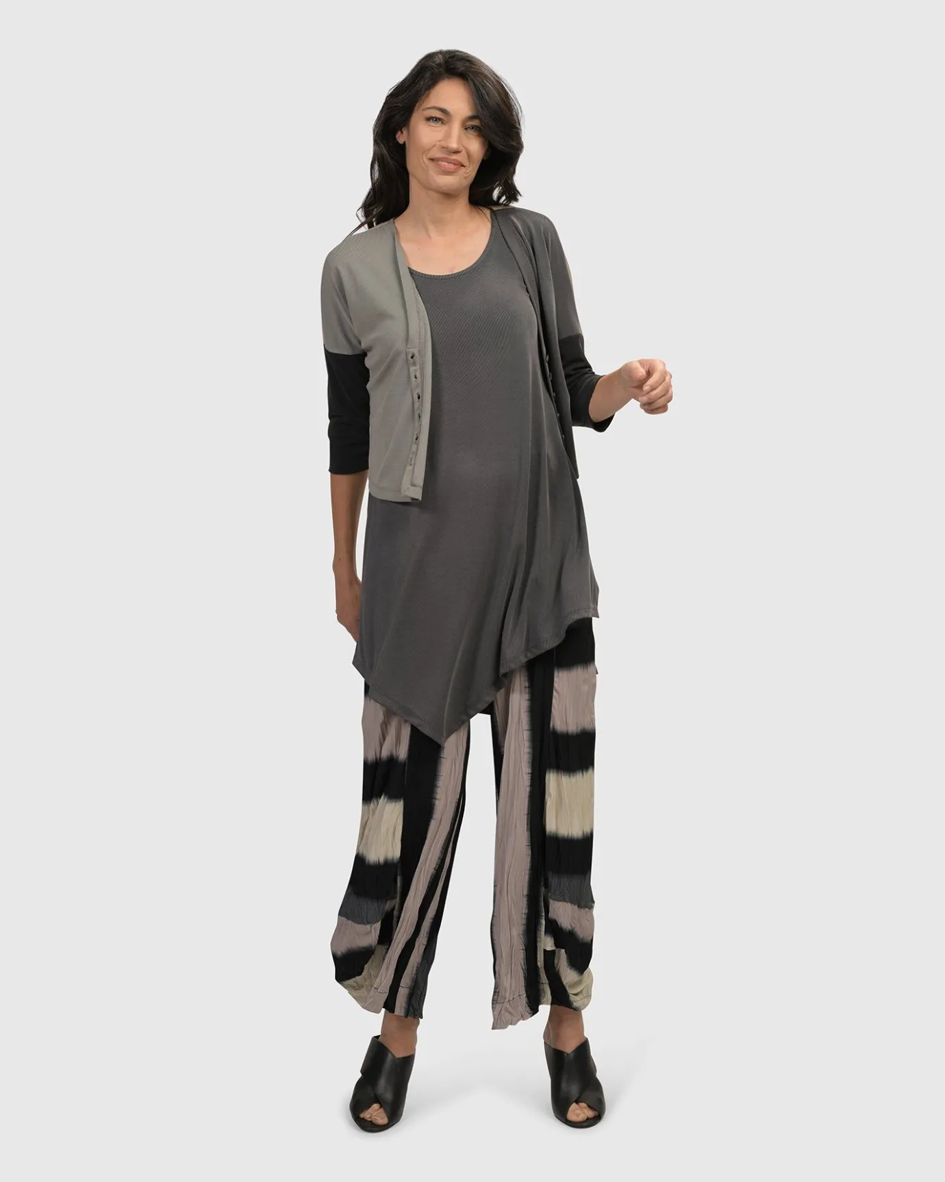 Women Alembika Plus<Jess Crinkle Punto Pants, Stripe