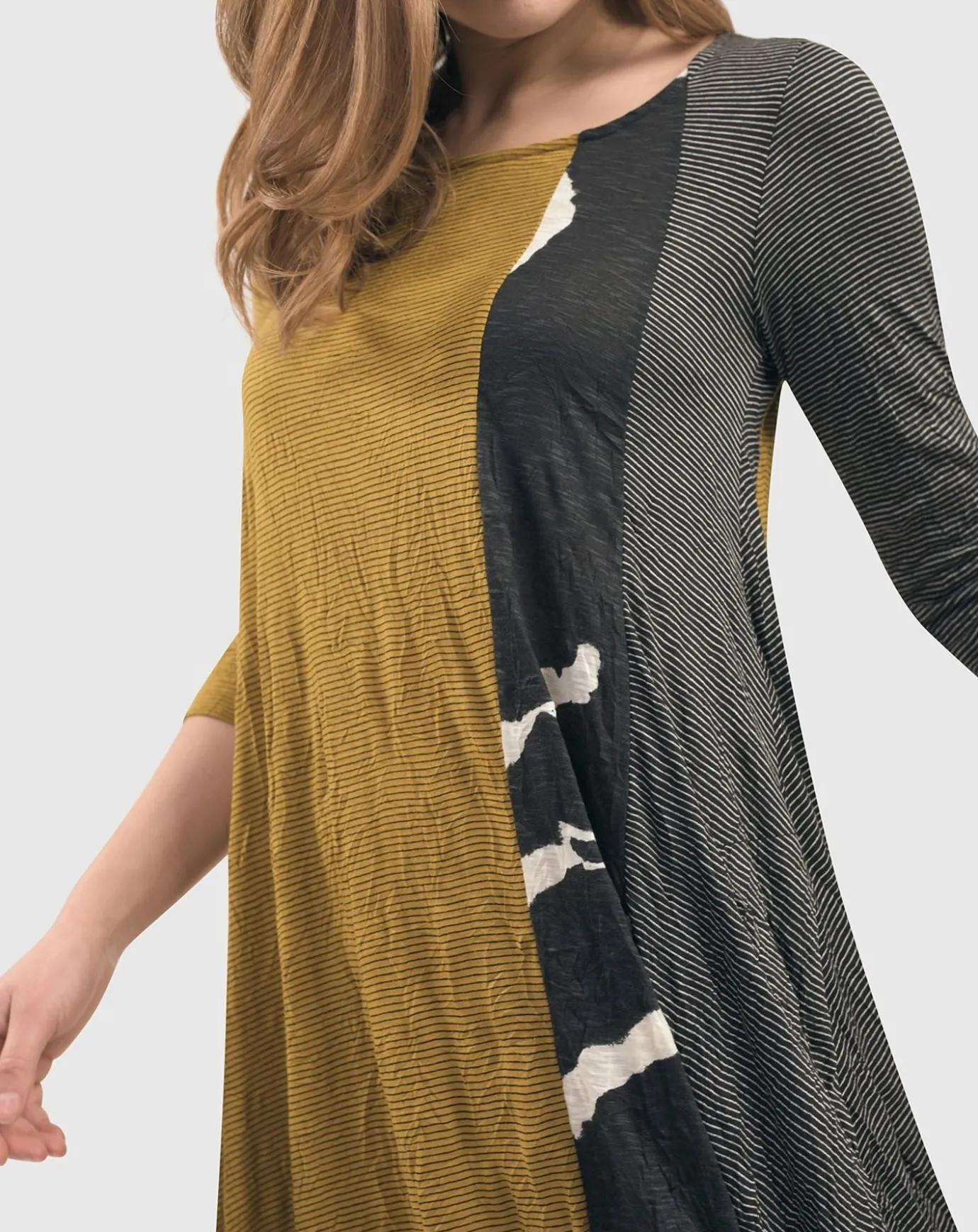 Women Alembika Dresses<Jill Crinkle Swing Dress, Yellow