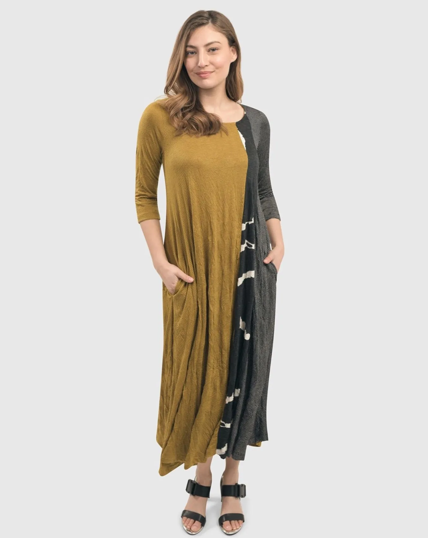Women Alembika Dresses<Jill Crinkle Swing Dress, Yellow