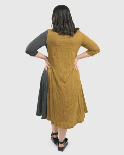 Women Alembika Dresses<Jill Crinkle Swing Dress, Yellow