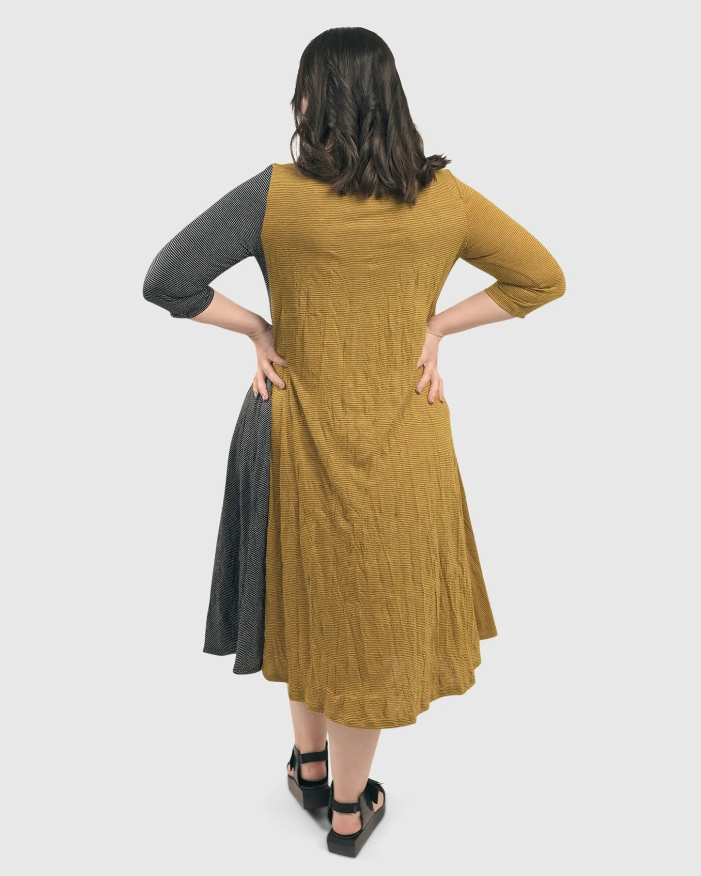 Women Alembika Dresses<Jill Crinkle Swing Dress, Yellow