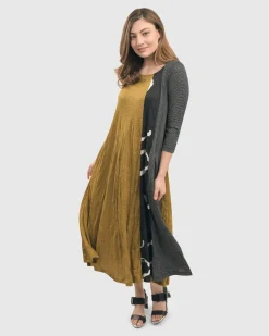 Women Alembika Plus<Jill Crinkle Swing Dress, Yellow