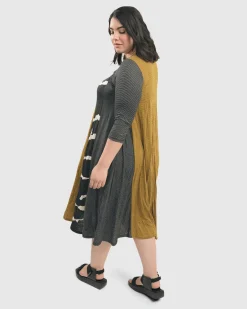 Women Alembika Plus<Jill Crinkle Swing Dress, Yellow