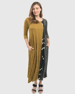 Women Alembika Plus<Jill Crinkle Swing Dress, Yellow