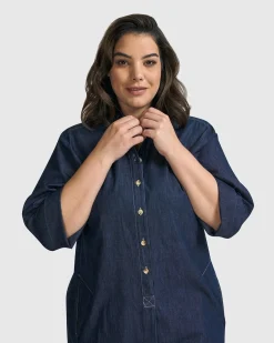 Women Alembika Plus<Joie Collared Dress, Denim