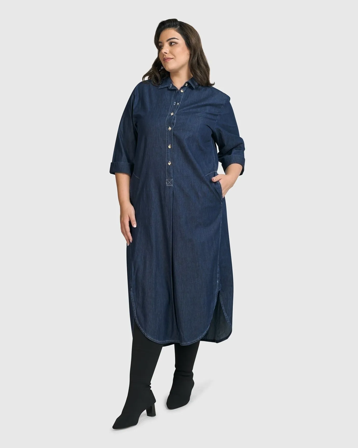 Women Alembika Plus<Joie Collared Dress, Denim