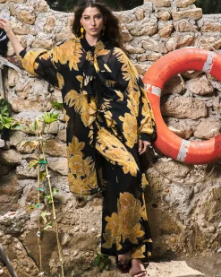 Women Alembika Pants & Skirts<Kauai Chiffon Palazzo Pants, Gold