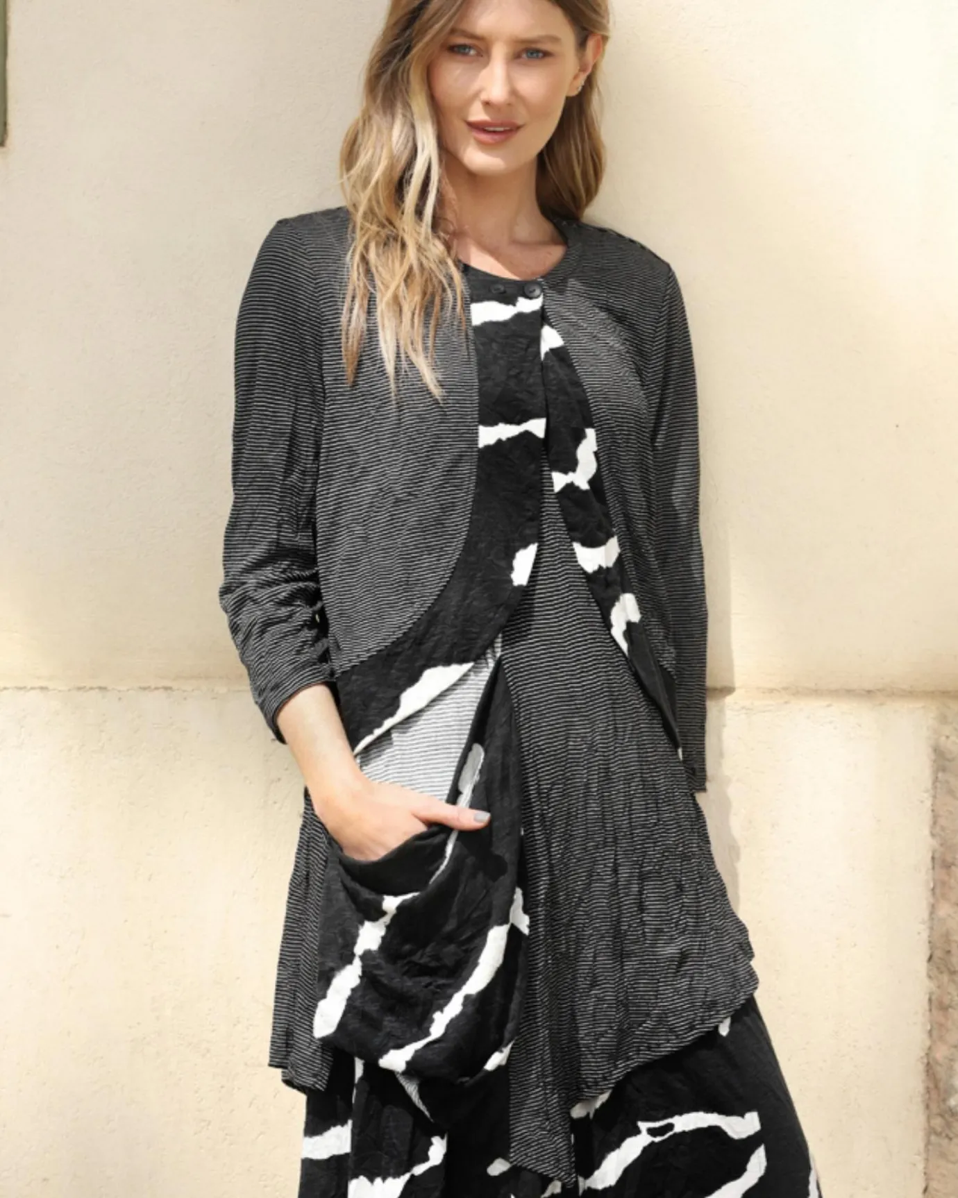 Women Alembika Plus<Kia Crinkle Tunic Top, Stripe