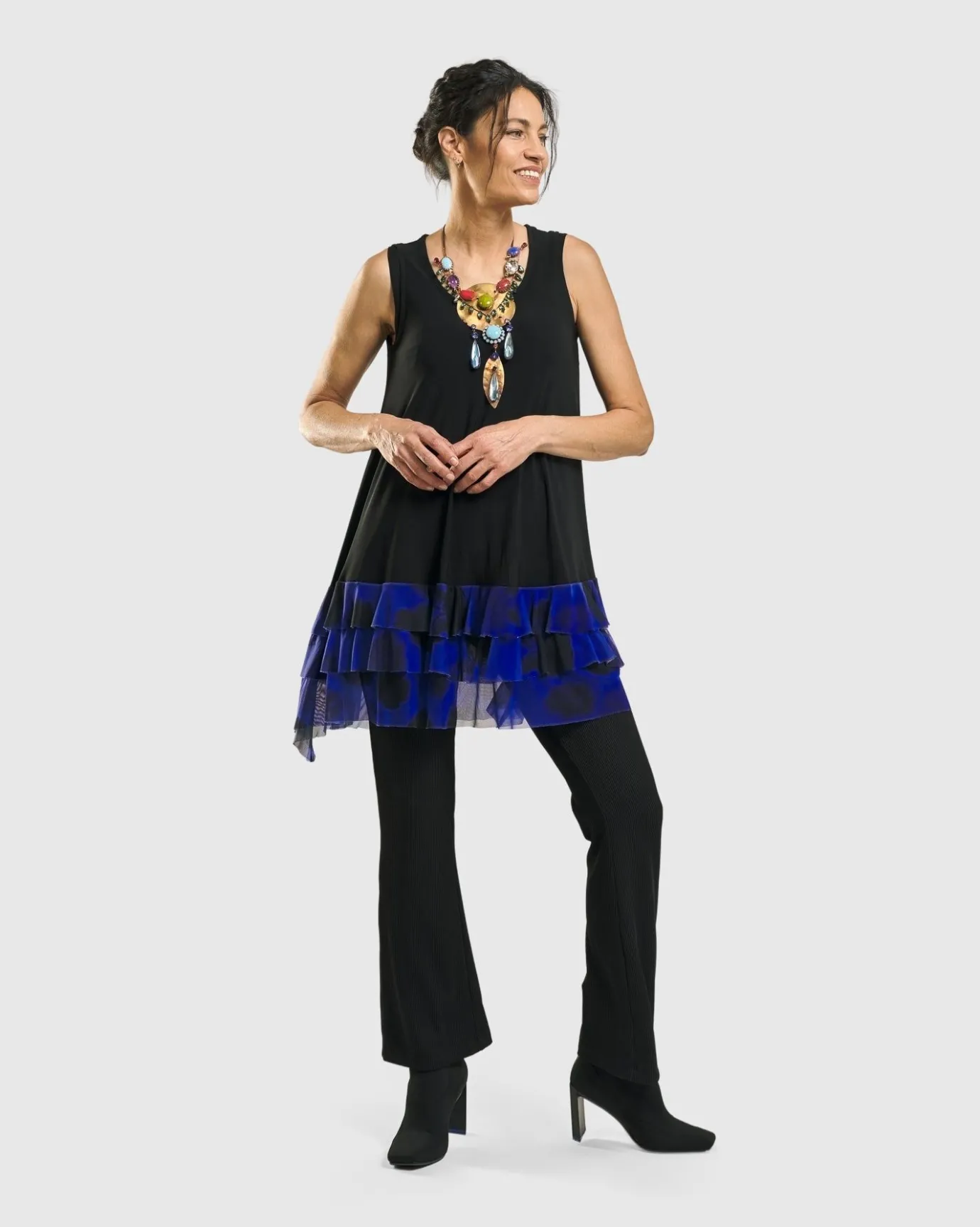 Women Alembika Plus<Kick Flare Curator Pants, Black