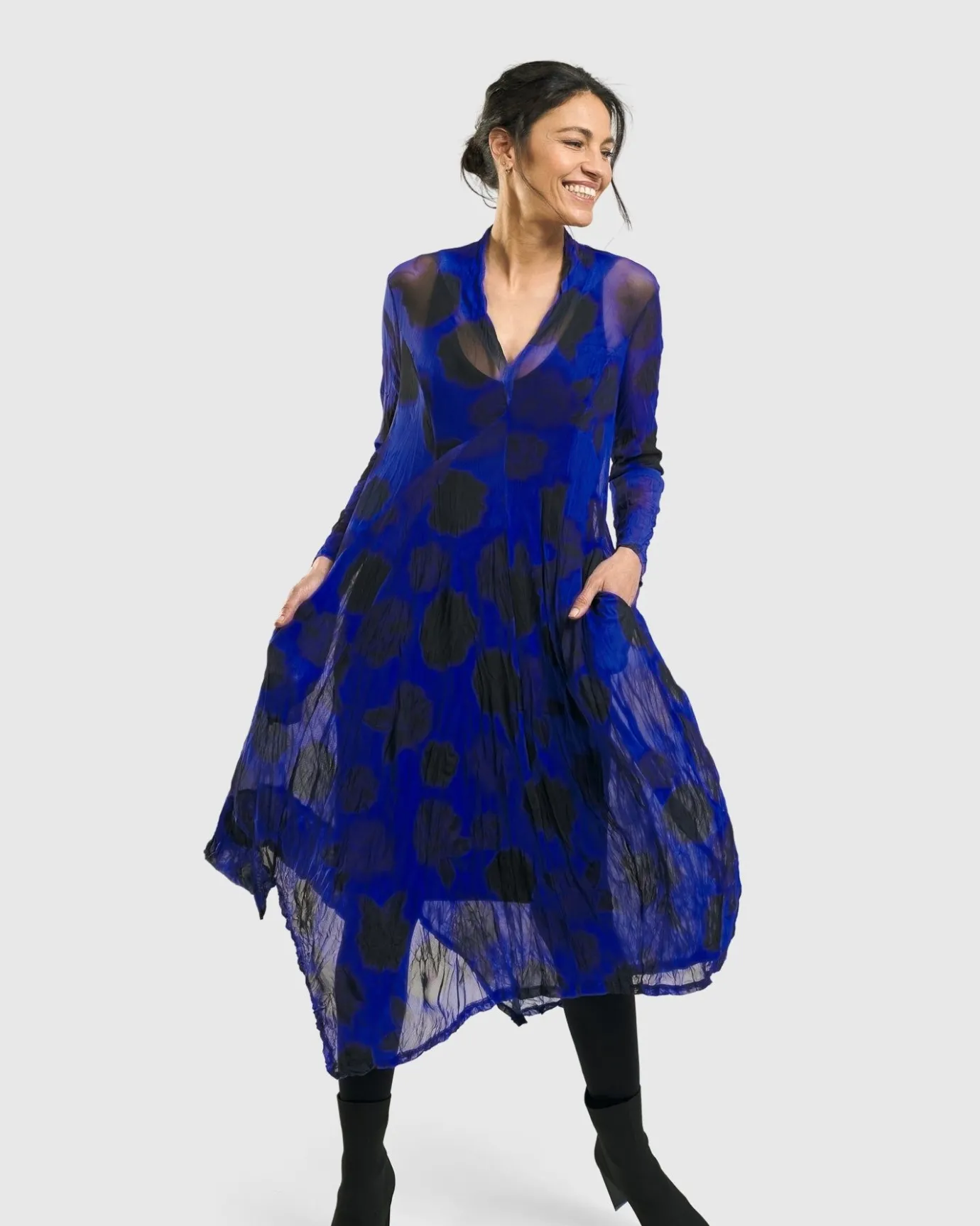 Women Alembika Plus<Ladybug A-Line Dress, Royal