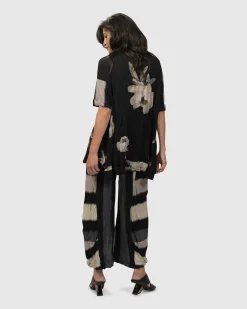 Women Alembika Plus<Laila Crinkle Trapeze Top, Stripe/Roses