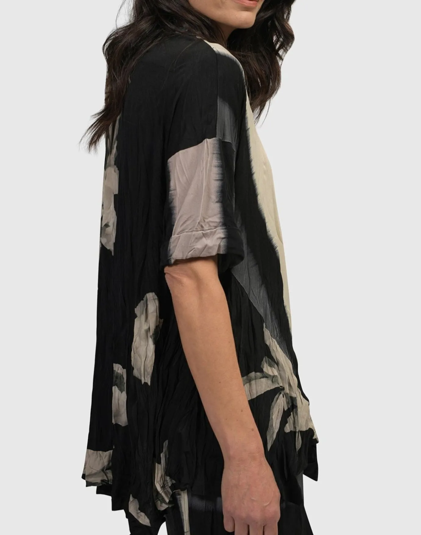 Women Alembika Tops & Tunics<Laila Crinkle Trapeze Top, Stripe/Roses