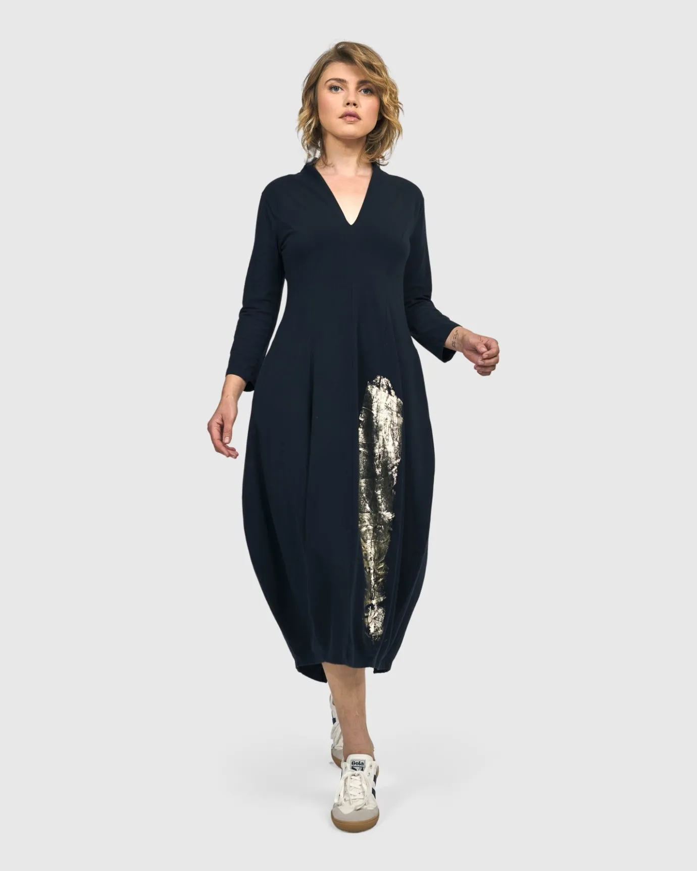 Women Alembika Plus<Laurel Cocoon Dress, Navy
