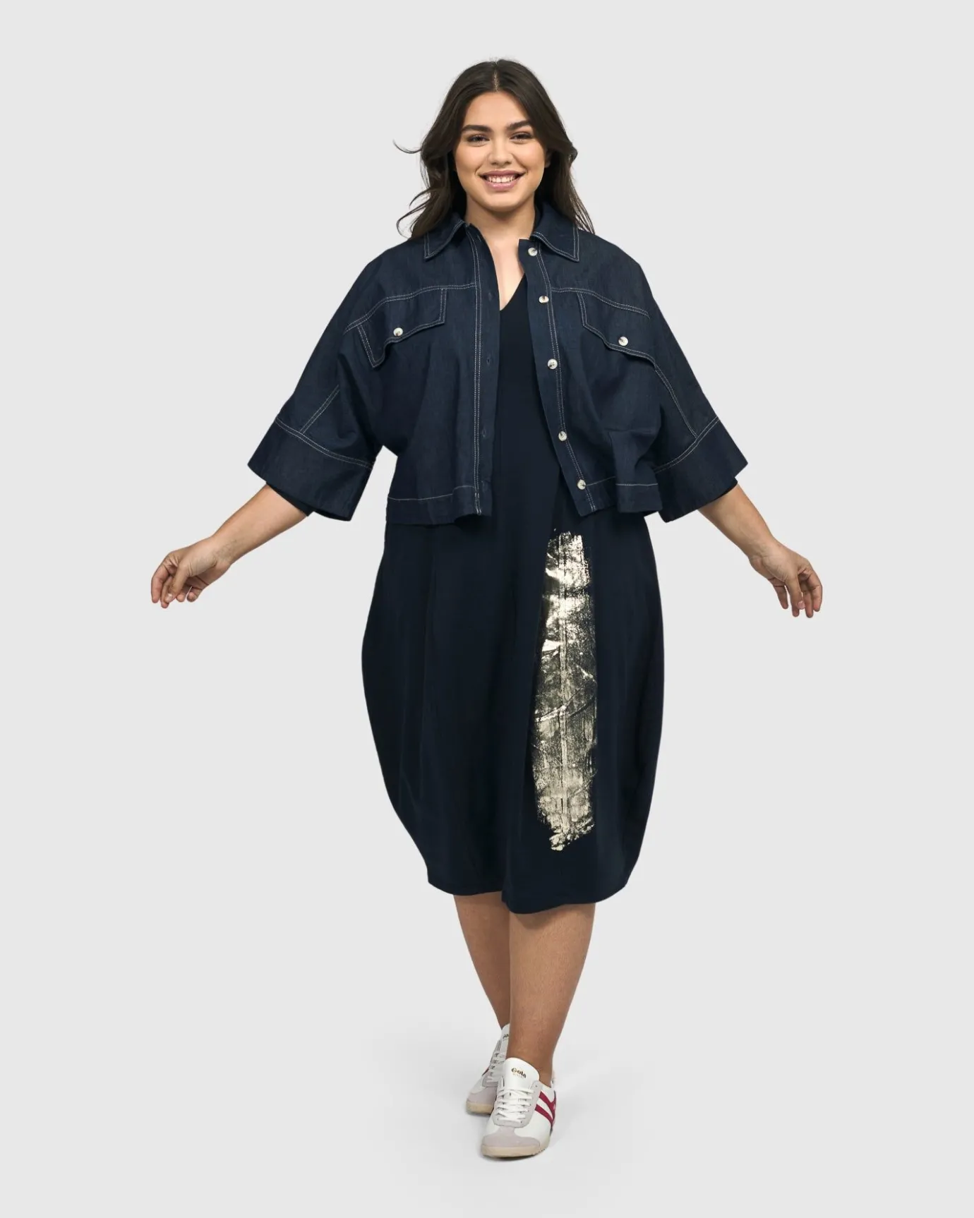 Women Alembika Dresses<Laurel Cocoon Dress, Navy