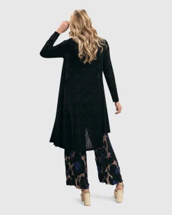 Women Alembika Tops & Tunics<Leo Flocked Velvet Hi-Lo Tunic Top, Black