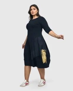 Women Alembika Dresses<Lexington Crew Cocoon Dress, Navy