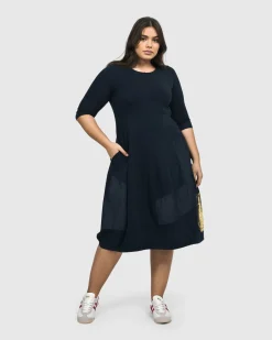 Women Alembika Dresses<Lexington Crew Cocoon Dress, Navy