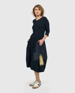 Women Alembika Dresses<Lexington Crew Cocoon Dress, Navy