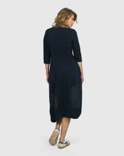 Women Alembika Dresses<Lexington Crew Cocoon Dress, Navy