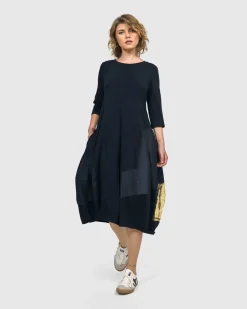 Women Alembika Plus<Lexington Crew Cocoon Dress, Navy