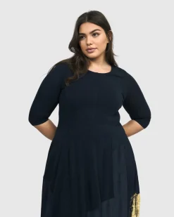 Women Alembika Plus<Lexington Crew Cocoon Dress, Navy