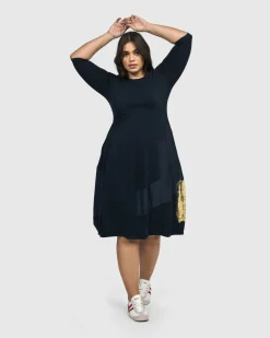 Women Alembika Plus<Lexington Crew Cocoon Dress, Navy