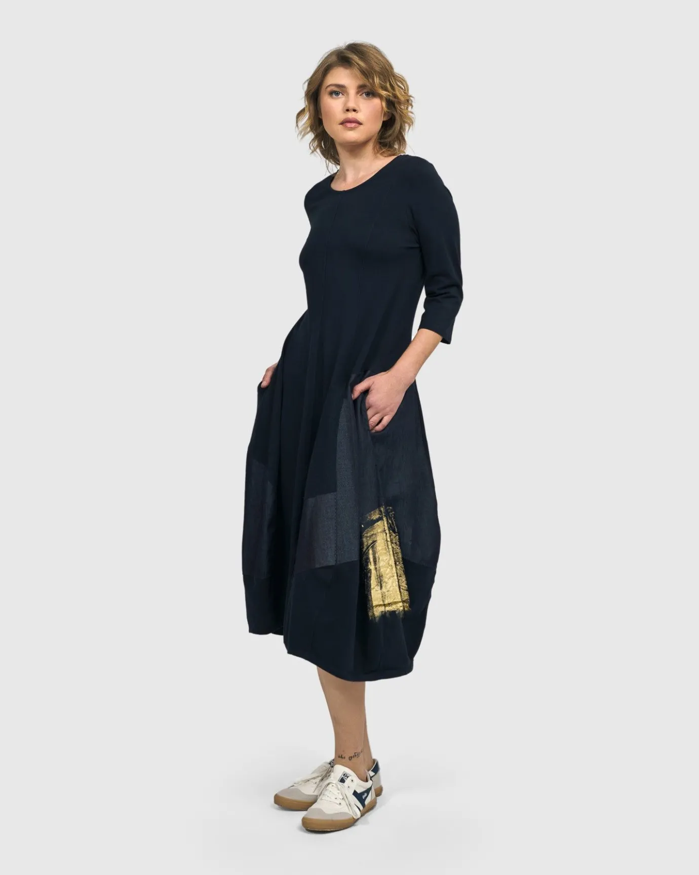 Women Alembika Plus<Lexington Crew Cocoon Dress, Navy
