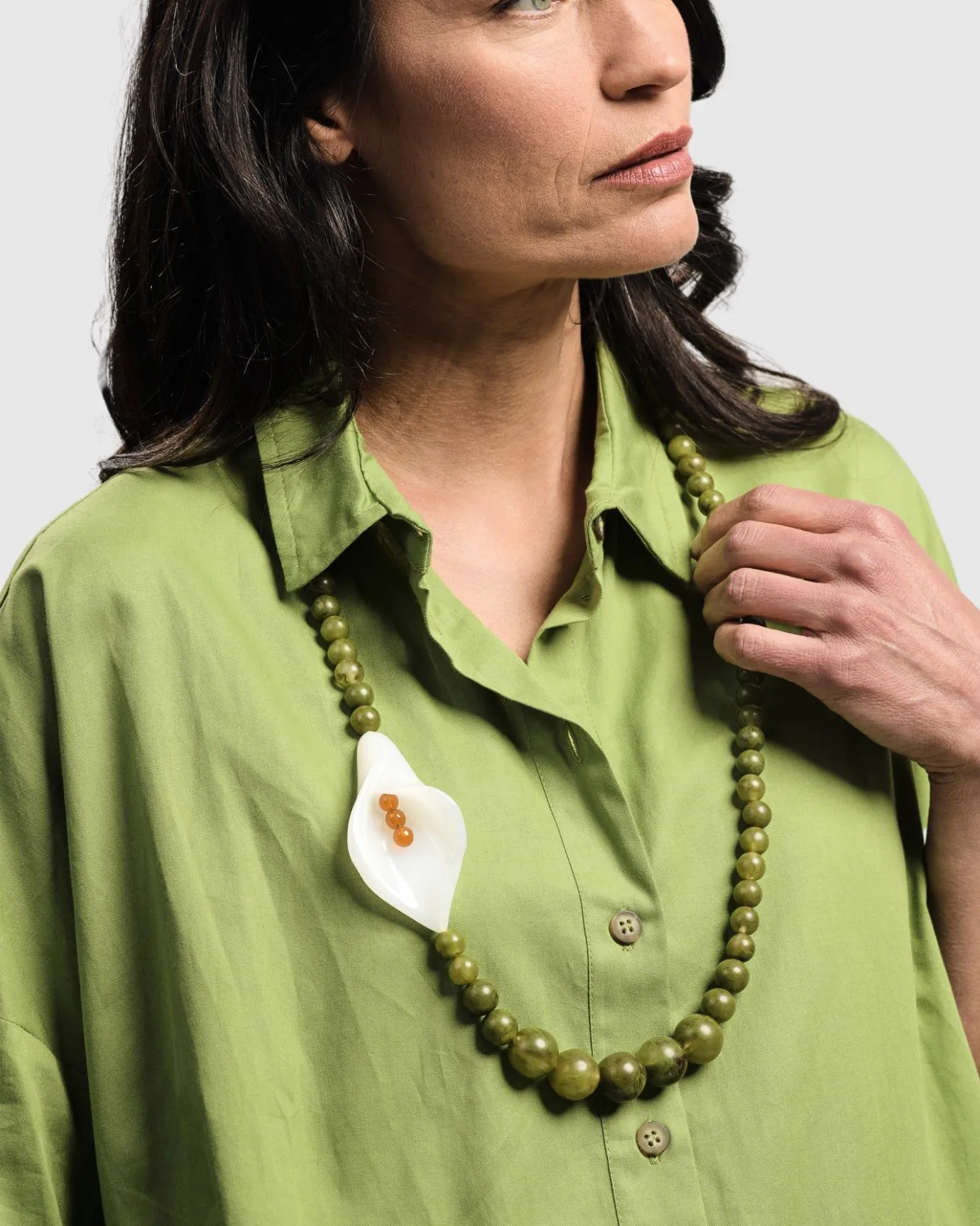 Women Alembika Jewelry<Lily Bead Necklace, Green