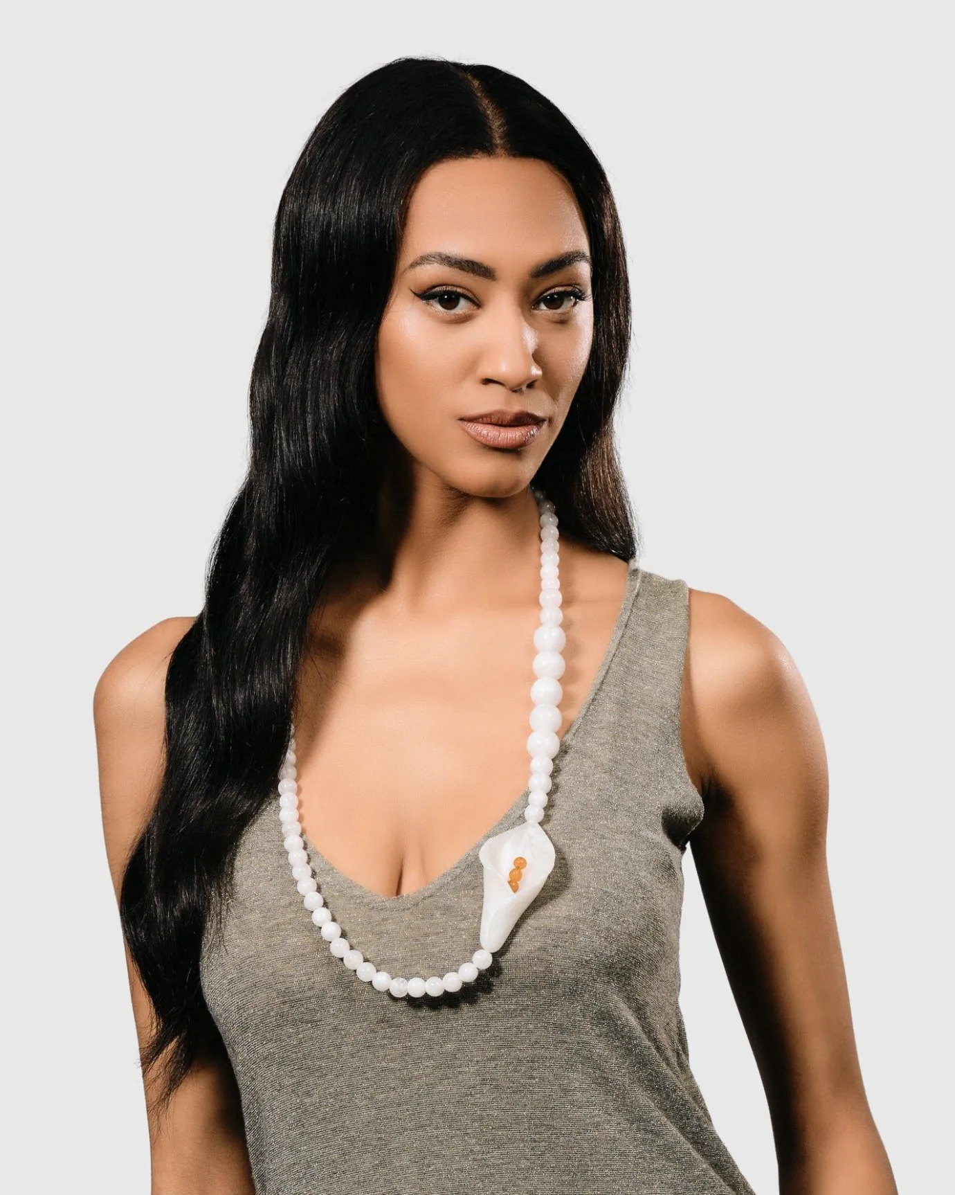 Women Alembika Jewelry<Lily Bead Necklace, White