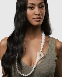 Women Alembika Jewelry<Lily Bead Necklace, White