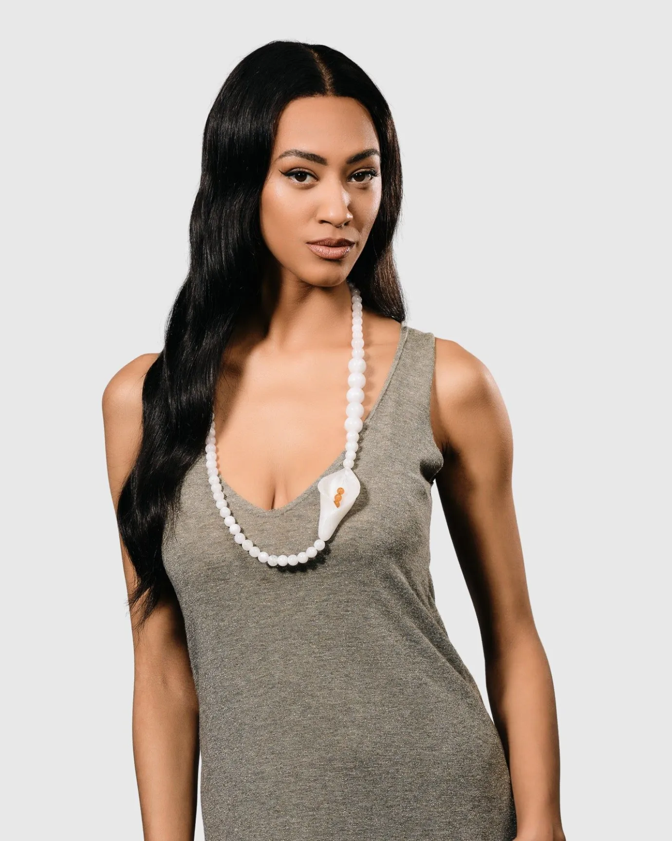 Women Alembika Jewelry<Lily Bead Necklace, White