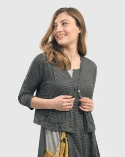 Women Alembika Jackets<Linea Crinkle Crop Cardy, Black