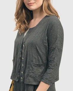 Women Alembika Jackets<Linea Crinkle Crop Cardy, Black