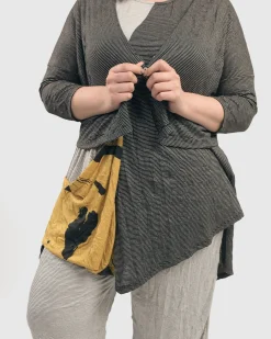 Women Alembika Plus<Linea Crinkle Crop Cardy, Black