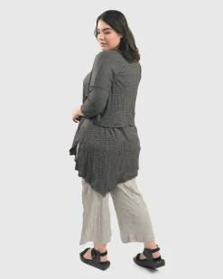 Women Alembika Plus<Linea Crinkle Crop Cardy, Black