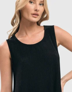 Women Alembika Plus<Liv Sleeveless Tunic Top, Black Grid