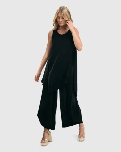 Women Alembika Plus<Liv Sleeveless Tunic Top, Black Grid