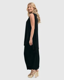 Women Alembika Plus<Liv Sleeveless Tunic Top, Black Grid