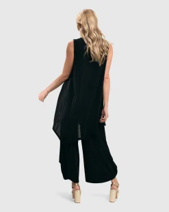 Women Alembika Plus<Liv Sleeveless Tunic Top, Black Grid